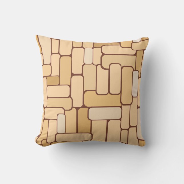 Cojín Decorativo Warm Retro Blocks Throw Pillow (Anverso)