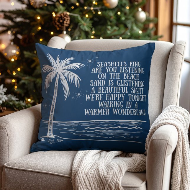 Cojín Decorativo Warmer Wonderland Palm Tree Beach Christmas (Subido por el creador)