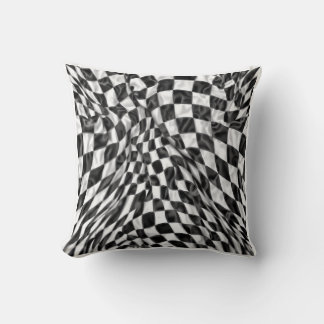 Cojín Decorativo Warped Checkerboard Pattern | Soft Optical Illusio