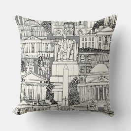 Cojín Decorativo Washington DC toile gray