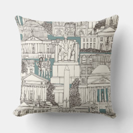 Cojín Decorativo Washington DC toile juniper