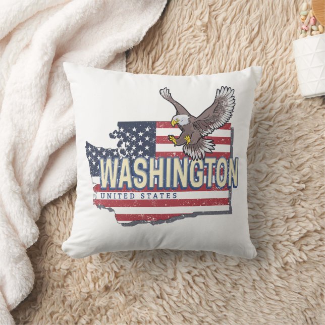 Cojín Decorativo Washington State United States Map USA Souvenir (Manta)