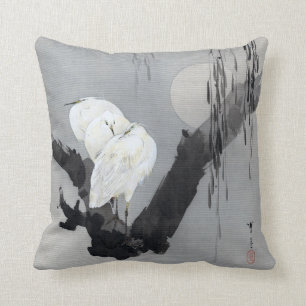 Cojín Decorativo Watanabe Seitei Garzas en un Árbol por la Noche