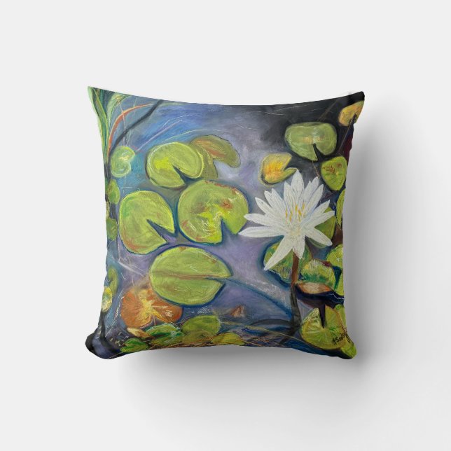 Cojín Decorativo Water Lily in Bloom Throw Pillow (Anverso)