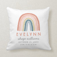 Watercolor Boho Rainbow Biral Information Coral