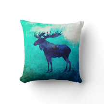 Watercolor Celestial Moose Silhouette