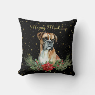 Cojín Decorativo Watercolor Cute Dog Happy Howlidays