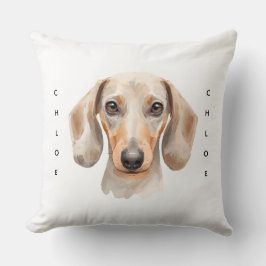 Cojín Decorativo Watercolor Dachshund Pet Memorial Throw Pillow