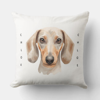 Cojín Decorativo Watercolor Dachshund Pet Memorial Throw Pillow