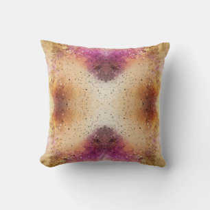 Cojín Decorativo Watercolor del cielo rosado dorado
