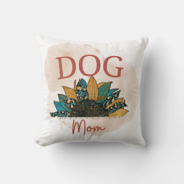 Cojín Decorativo Watercolor Dog Mom Throw Pillow