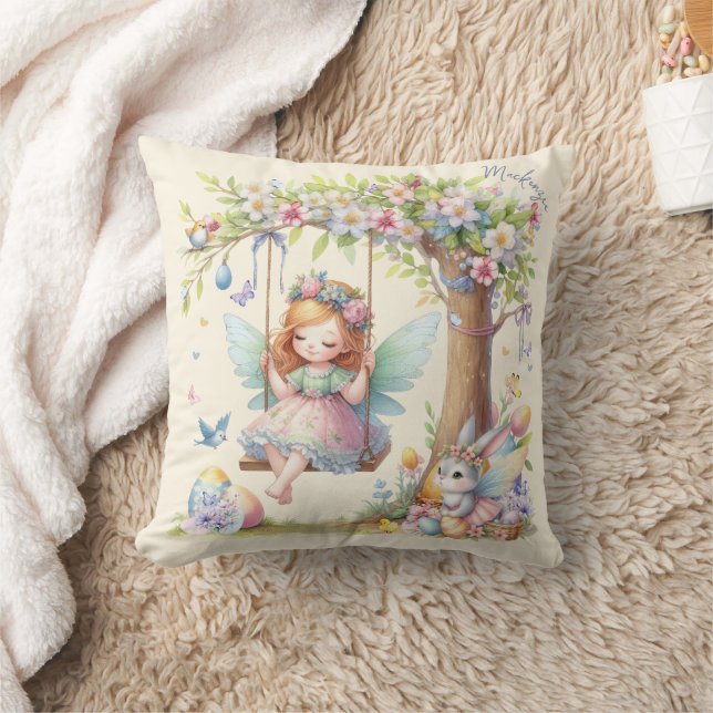 Cojín Decorativo Watercolor Easter Spring Fairy (Manta)