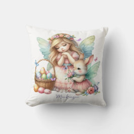Cojín Decorativo Watercolor Easter Spring Fairy