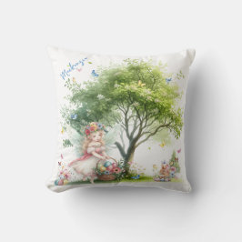 Cojín Decorativo Watercolor Easter Spring Fairy