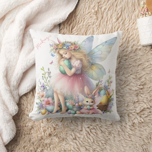 Cojín Decorativo Watercolor Easter Spring Fairy (Manta)