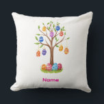 Cojín Decorativo Watercolor Easter Tree with Hanging Decorated Eggs<br><div class="desc">A stunning watercolor illustration of a magical Easter tree adorned with colorful hanging eggs. With vibrant patterns and lush green leaves,  this whimsical spring design brings a festive and artistic touch to your collection. Perfect for planners,  water bottles,  or as a unique holiday gift.</div>