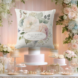 Cojín Decorativo Watercolor Floral Rosa Cottage Jardín bebé