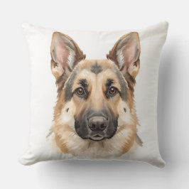Cojín Decorativo Watercolor German Shepherd Face Decorative