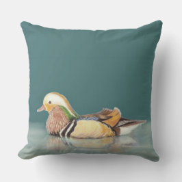 Cojín Decorativo Watercolor Mandarin Duck Wildlife Nature art