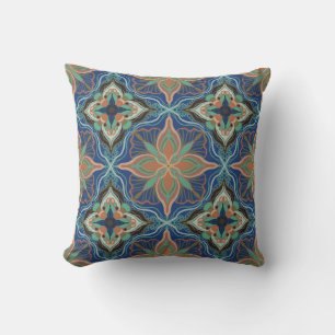 Cojín Decorativo Watercolor Marruecos Marrakech Floral Faux Canvas