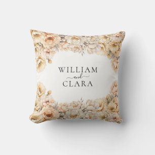 Cojín Decorativo Watercolor Moderno Peony Pastel Boda Floral