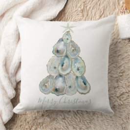 Cojín Decorativo Watercolor Oyster Christmas Tree