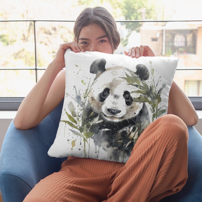 Cojín Decorativo Watercolor Panda Garden (Subido por el creador)