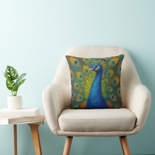 Cojín Decorativo Watercolor Peacock (Silla)