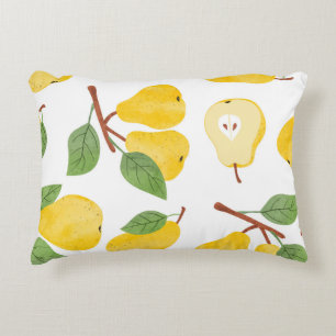 Cojín Decorativo Watercolor Pears Vintage Fruit Pattern
