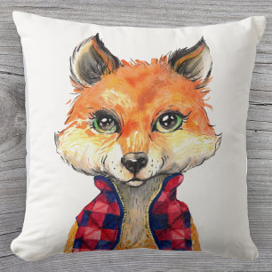 Cojín Decorativo Watercolor Preppy Fox