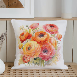 Cojín Decorativo Watercolor Ranunculus Rhapsody