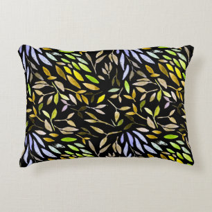 Cojín Decorativo Watercolor seamless pattern with colorful leaves. 