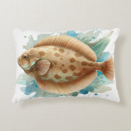 Cojín Decorativo Watercolor Series: Flounder/Flatfish