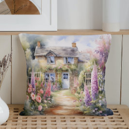 Cojín Decorativo Watercolor Spring Cottage Garden Charm