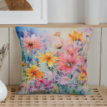 Watercolor Spring Resumen Explosión de Flor Silves