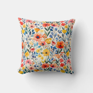 Cojín Decorativo Watercolor Spring Wildflowers Background-99034