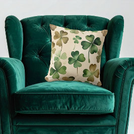 Cojín Decorativo \Watercolor St Patricks Day Shamrock