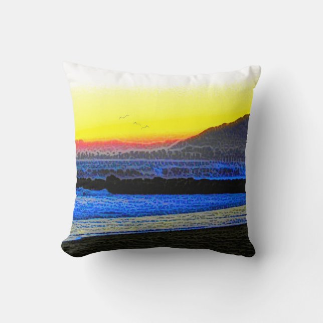 Cojín Decorativo Watercolor Waves  (Anverso)