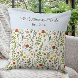 Cojín Decorativo Watercolor Wildflowers Pattern Personalized