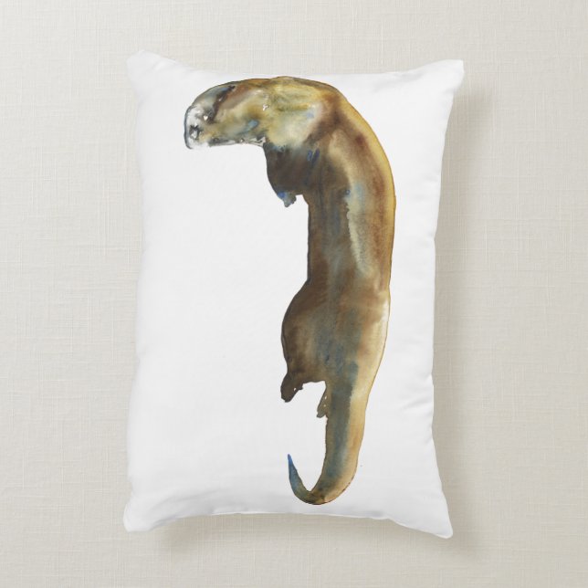 Cojín Decorativo Watercolour del oro en el papel (Atrás (Vertical))