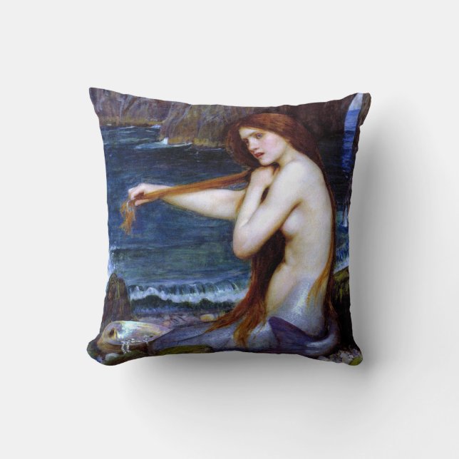 Cojín Decorativo Waterhouse: La sirena (Anverso)