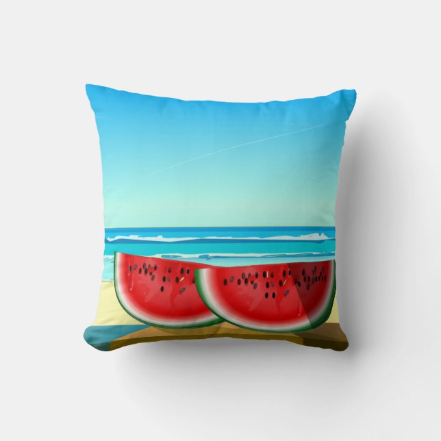 Cojín decorativo Watermelon Beach Summer Vibe (Anverso)