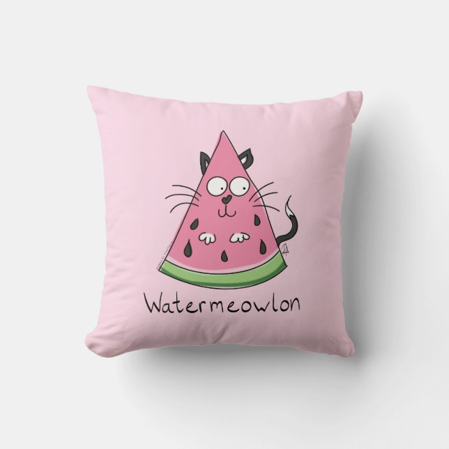 Cojín Decorativo Watermelon Cat Cute Kids (Anverso)