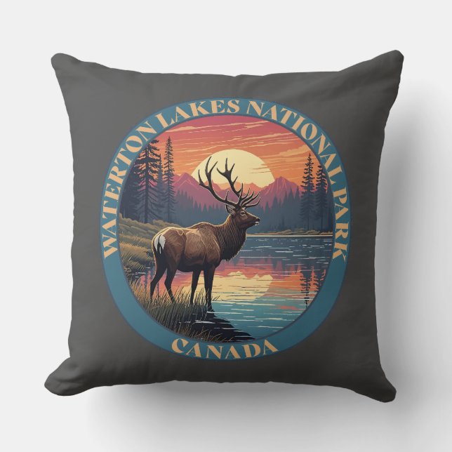 Cojín Decorativo Waterton Lakes National Park of Canada (Anverso)