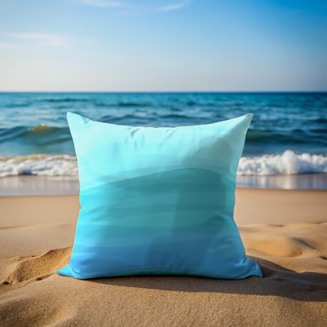 Cojín Decorativo Waves acuáticas de sirena moderna (A mermaid throw pillow just for you (don't throw it in the sea))