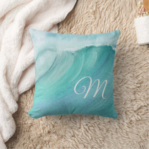 Cojín Decorativo Waves Blues Aquas Personalizado Moderno
