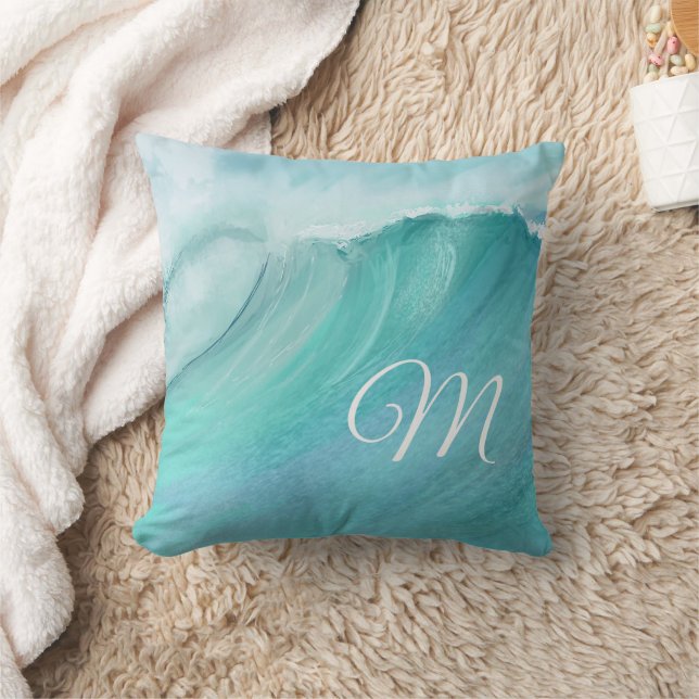 Cojín Decorativo Waves Blues Aquas Personalizado Moderno (Manta)