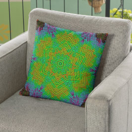 Cojín Decorativo Weave Mandala Naranja Verde y Azul