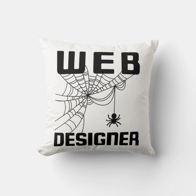 Cojín Decorativo Web Designer Design Website Developer Spider (Anverso)