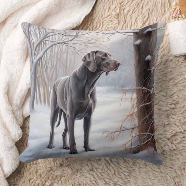 Cojín Decorativo Weimaraner Deja Que Nieva A Navidades (Manta)